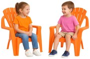 Pomarańczowy zestaw dwóch krzeseł ogrodowych dla dzieci H0-M57