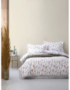 Biała pościel jednoosobowa z bawełny renforcé 140x200 cm Floral Dance Autumn – Mila Home Luxury