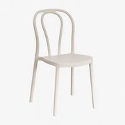 Zestaw 2 Sztaplowanych Krzeseł Jadalnianych Z Polipropylenu Mizzi Kremowa Tapioca - Sklum