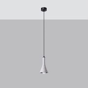Lampy wiszące nowoczesny Lum, beton - 1 źródło światła 4000K - L.12 x H.125 cm - szary
