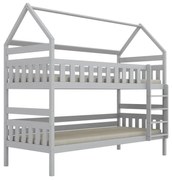 Łóżko piętrowe domek FELIKS 160x80 białe drewniane KOCOT KIDS