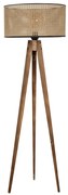 Brązowa lampa stojąca z tekstylnym kloszem (wysokość 153 cm) Tripod – Opviq lights