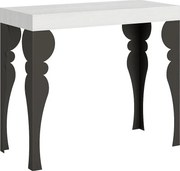 Konsola rozkładana 90x40/300 cm Paxon Frassino biała rama w kolorze Antracytu
