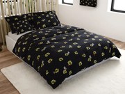 PrzytulneMieszkanie.pl PrzytulneMieszkanie.pl Pościel z mikrofibry FOUR LEAF CLOVER czarne Rozmiar pościeli: 70 x 90 cm | 140 x 200 cm