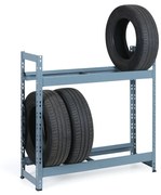 Regał na opony 1050x1100x350 mm, 2 poziomy, RAL 7031