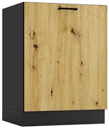 Szafka do zabudowy zlewu 60 cm grafit + dąb artisan E2-P49