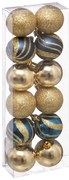 Wielokolorowe bombki o różnym wykończeniu, Ø 4 cm, 12 szt.