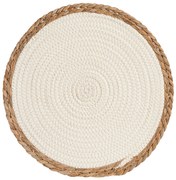 Podkładka pod talerz, z plecionką z trawy morskiej na brzegach