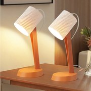 NETTLIFE Lampa stołowa do salonu Lampka nocna z kablem - Zestaw 2 małych pomarańczowych lamp E14 Nowoczesne lampy stołowe