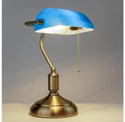 Brilagi - Lampa biurkowa BANK OFFICE 1xE27/60W/230V mosiądz/niebieska