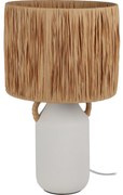 Lampa stołowa ceramiczna z kloszem z plecionki Ø 24 x 42 cm