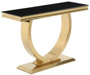 Konsola ze szkła hartowanego i stali nierdzewnej - Złoty i Czarny - ROWAN Pascala Morabito