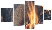 Obraz płonącego drewna (125x70 cm)