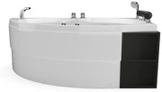 Wanna z hydromasażem asymetryczna biała z wnękami -  - 1 osobowa - 150 x 100 cm - Prawostronna -  LUANA