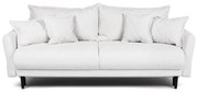 Biała sztruksowa rozkładana/ze schowkiem sofa 215 cm Bjork – Bonami Selection
