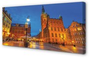 Obraz na płótnie Gdańsk Stare miasto noc kościół