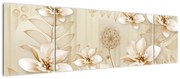 Obraz - Kompozycja złotych kwiatów (170x50 cm)