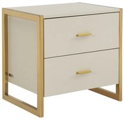 Szafka nocna z 2 szufladami - MDF - Beżowy i złoty - OMBRELIA marki Pascal Morabito
