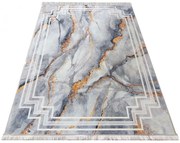 Szary prostokątny dywan z imitacją marmuru N4-K69