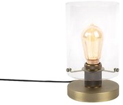Nowoczesna lampa stołowa brąz szkło 25cm - Dome Nowoczesny Oswietlenie wewnetrzne