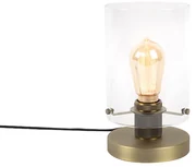 Nowoczesna lampa stołowa brąz szkło 25cm - Dome Nowoczesny Oswietlenie wewnetrzne