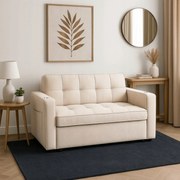 Fotel do Spania ASTER Rozkładany Amerykanka Beżowy Nowoczesny