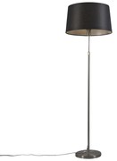 Lampa stojąca stalowa z kloszem czarnym 45 cm regulowana - Parte Nowoczesny Oswietlenie wewnetrzne