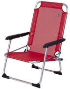 Czerwone składane krzesło kempingowe