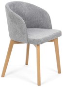 Szare krzesło drewniane kubełkowe dąb artisan T5-M82