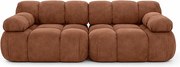 Sofa modułowa dwuosobowa, tkanina welurowa Salvador, Ciemnobrązowy, Selia