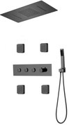 Mexen Soler zestaw prysznicowy podtynkowy, czarny - 7601-04-70