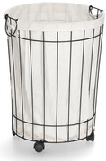 Metalowy kosz na pranie na kółkach, Ø 44 x 55 cm