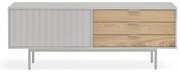 Szaro-naturalna szafka pod TV w dekorze dębu 140x52 cm Sierra – Teulat