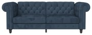 Ciemnoniebieska aksamitna rozkładana sofa 236 cm Felix – Støraa