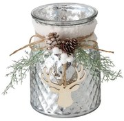 Świecznik słoik ze stroikiem WILKA, wys. 16 cm