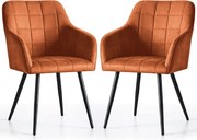 Zestaw 2 pomarańczowych krzeseł pikowanych M3-H13