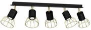 Lampa sufitowa, 5 kloszy, czarna DANTE Black/Gold 5x mini GU10