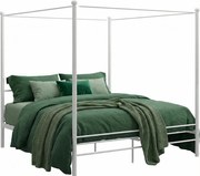 Białe dwuosobowe łóżko metalowe 160x200 cm G5-C92