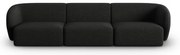 Czarna sofa z tkaniny szenilowej 266 cm Paolo – Milo Casa