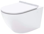 Miska WC wisząca bezkołnierzowa biała DECOS White MINI biała z deską wolnoopadającą Slim