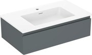Mexen Orio szafka łazienkowa 80 cm z umywalką Otis, 1 szuflada, grafit mat/biała mat - 91A10-08023-1-BF66-W18M01
