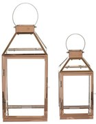 Zestaw metalowych lampionów Thin, 2 szt., złoty