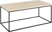 Prostokątny stolik kawowy Barossa Actona 110x55 cm, beżowy trawertyn/czarny