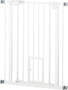 PawHut Barierka Zabezpieczająca Drzwi dla Psów z Ochraniaczem Ściany Biała 74-80x5x91,4cm | Aosom PL