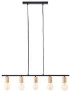 Brilliant - Żyrandol na linkach KERRY 5xE27/40W/230V czarny/bambus