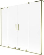 Mexen Velar L Duo parawan nawannowy 2-skrzydłowy rozsuwany 200 x 150 cm, szron, złoty - 896-200-003-32-50