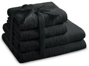 Czarne bawełniane ręczniki zestaw 4 szt. frotte Amari – Restilo