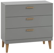 Szara Komoda Z Trzema Szufladami Na Drewnianych Nóżkach G1-M86