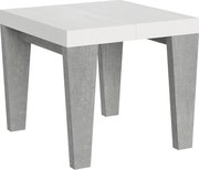 Stół rozkładany 90x90/246 cm Spimbo Mix Blat jesionowy biały - Nogi cementowe