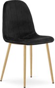 Czarne tapicerowane krzesło do stołu F6-R19